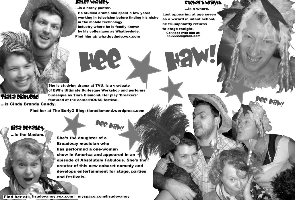 Hee Haw! Whore House Playbill A London Cabaret Comedy